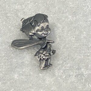 Vintage The Flintstones Bamm-Bamm Pewter Lapel Hat Pin Unisex